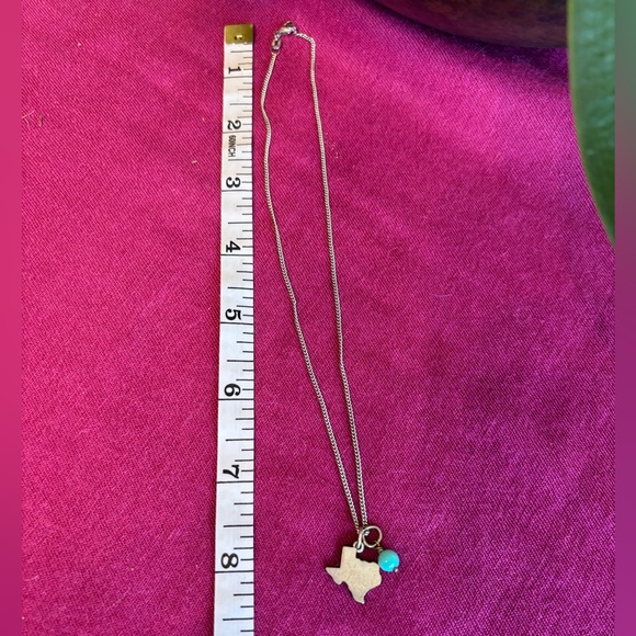 James Avery Silver Necklace with Texas Pendant and Blue Bead (two charms) - Picture 3 of 6